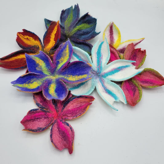 Wet Felted flowers