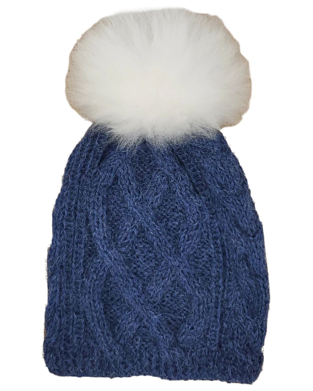 Pom-Pom Cable Alpaca Hat Blend