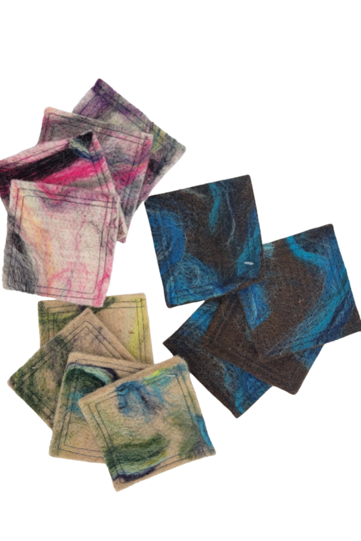 Hand felted hot pad holders and coasters
