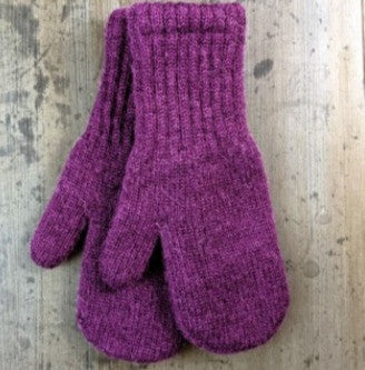 Bold Boucle Lined Mittens Pink