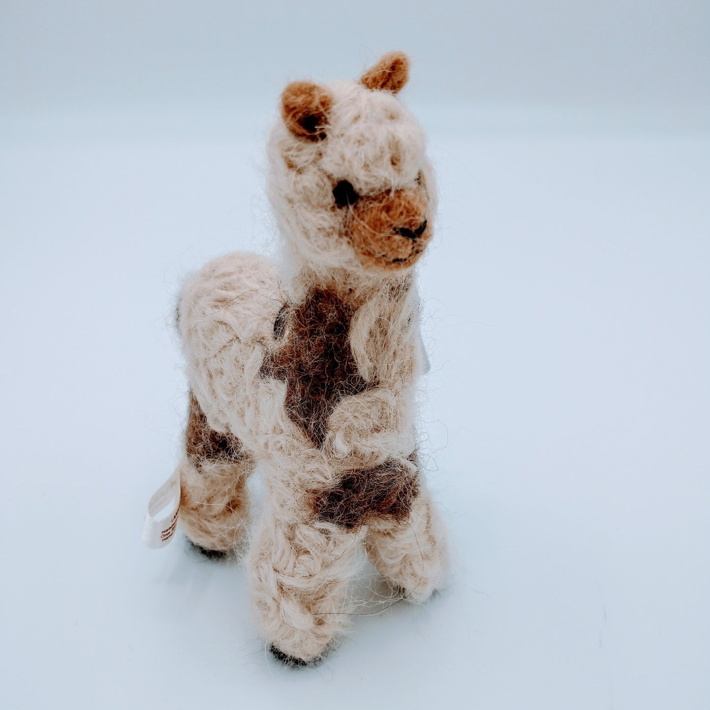 Alpaca Fiber Sculpture in two tone brown