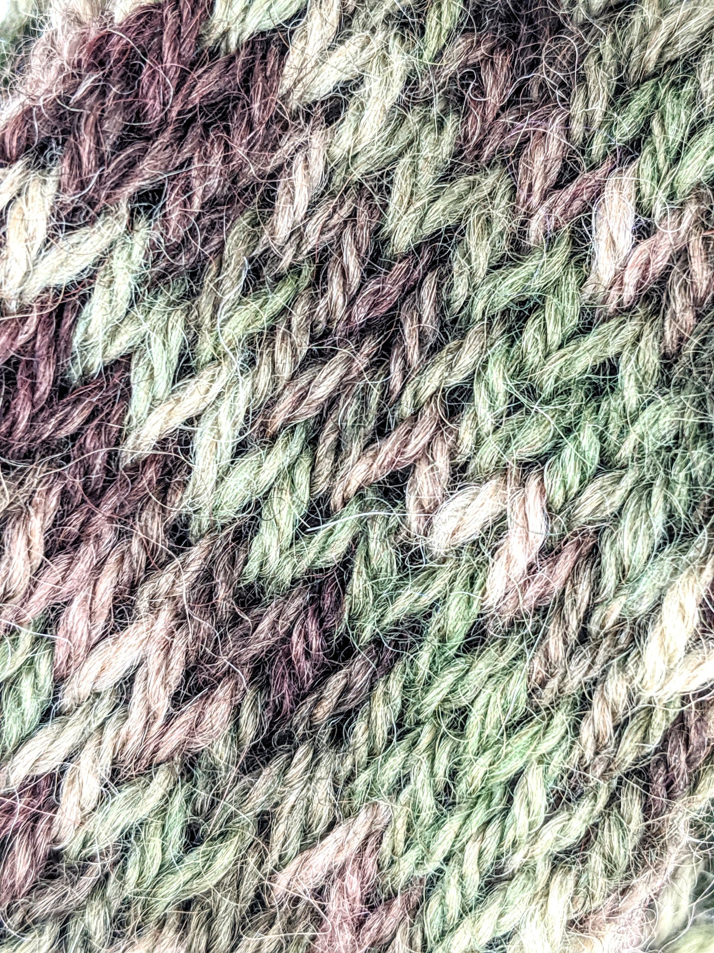 DK Knitter's Yarn green and brown