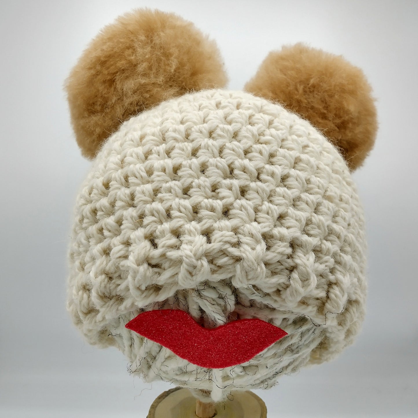 Handmade crocheted panda hat