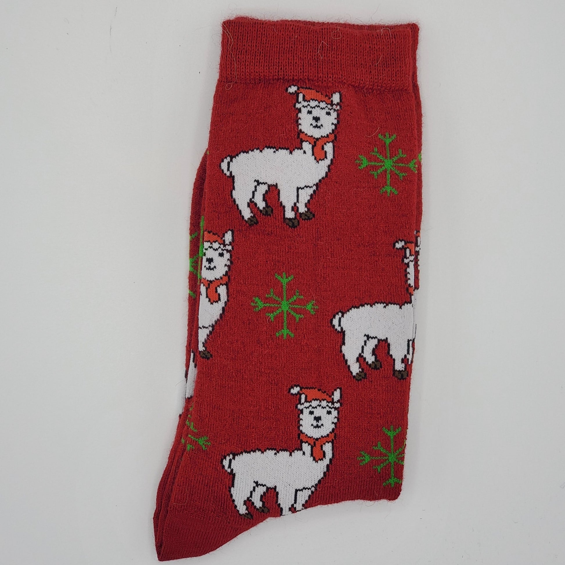 Christmas Print Alpaca Crew Socks