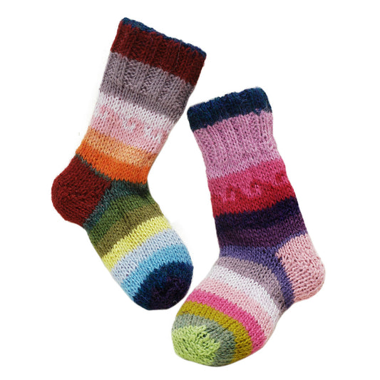 Fiesta Kid’s Hand Knit Alpaca Reversible Socks