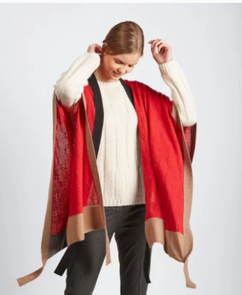 Colourblock Open Front Cape