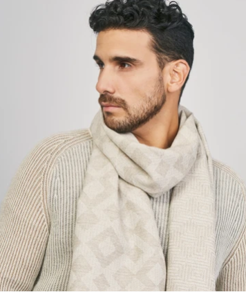 Geometric Print Scarf cream