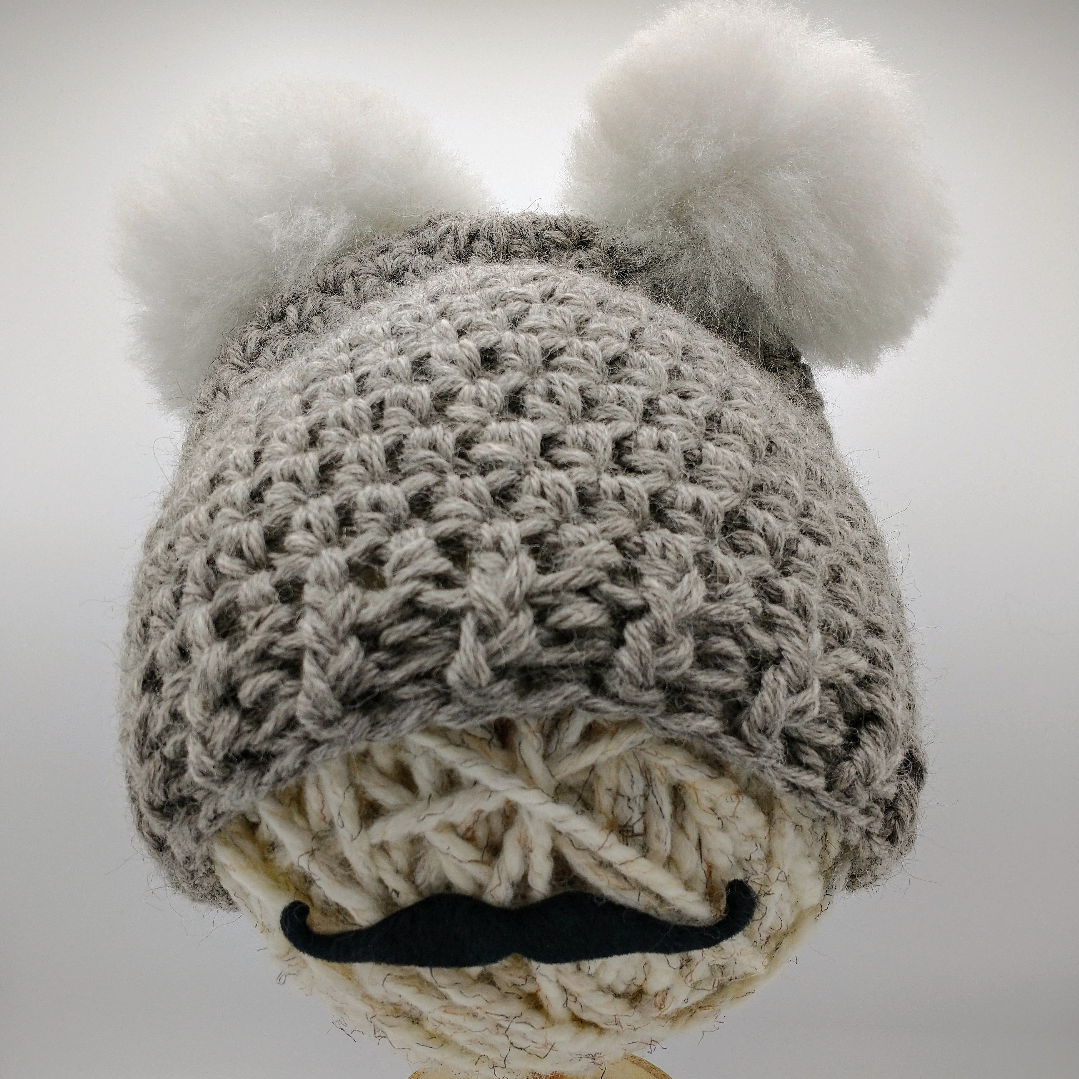 Handmade crocheted panda hat