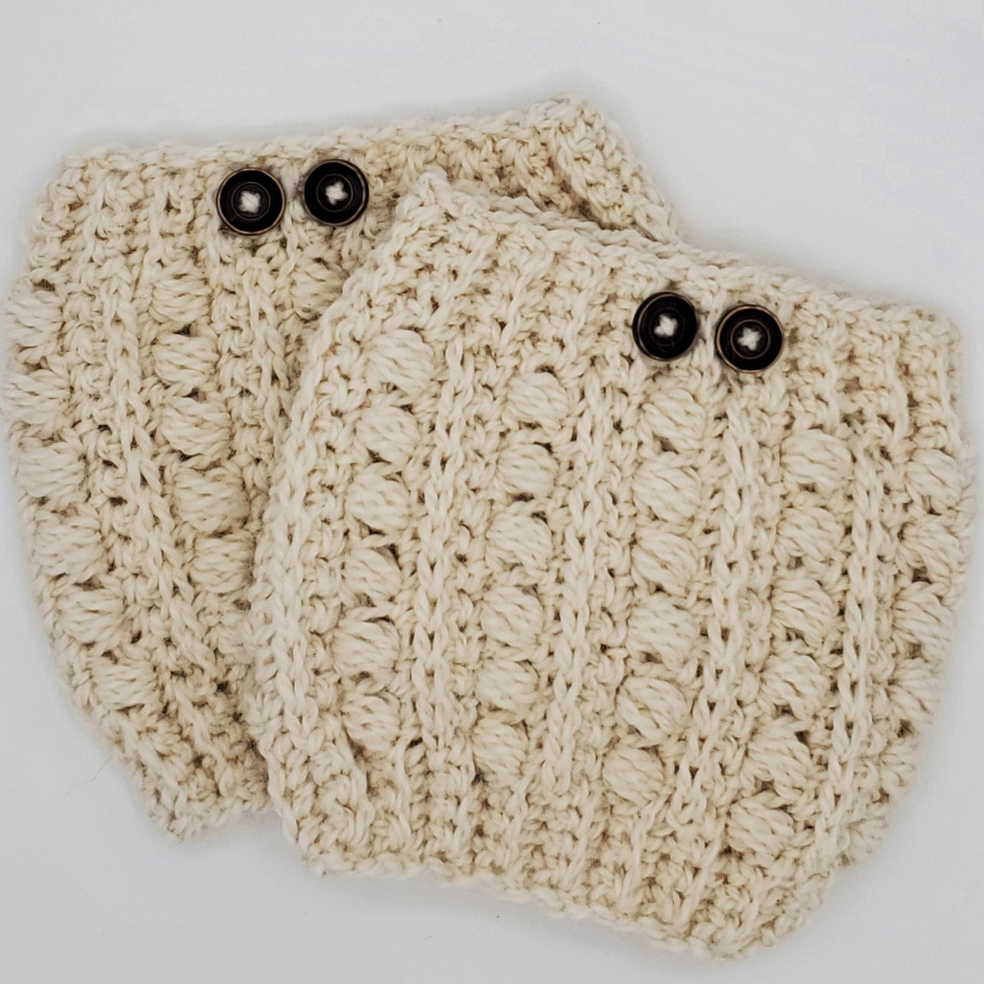 Handmade boot cuffs cream