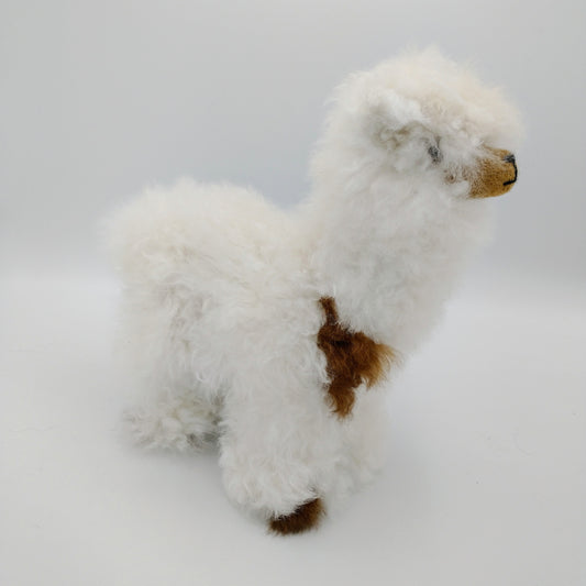 Plush Herdsire Alpaca 14″ - Spotted white