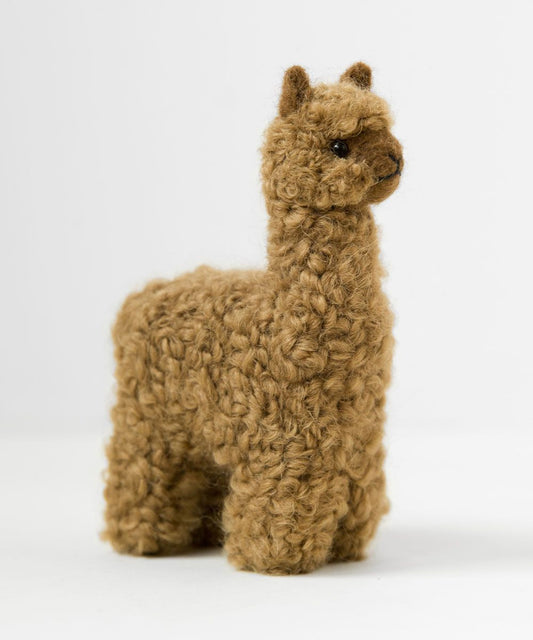 Brown baby alpaca figurine
