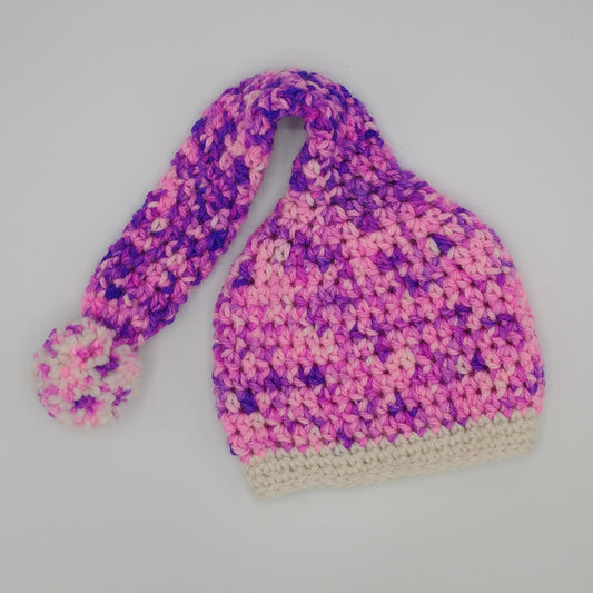 Handmade children's Whooville crocheted cap - pink and purple