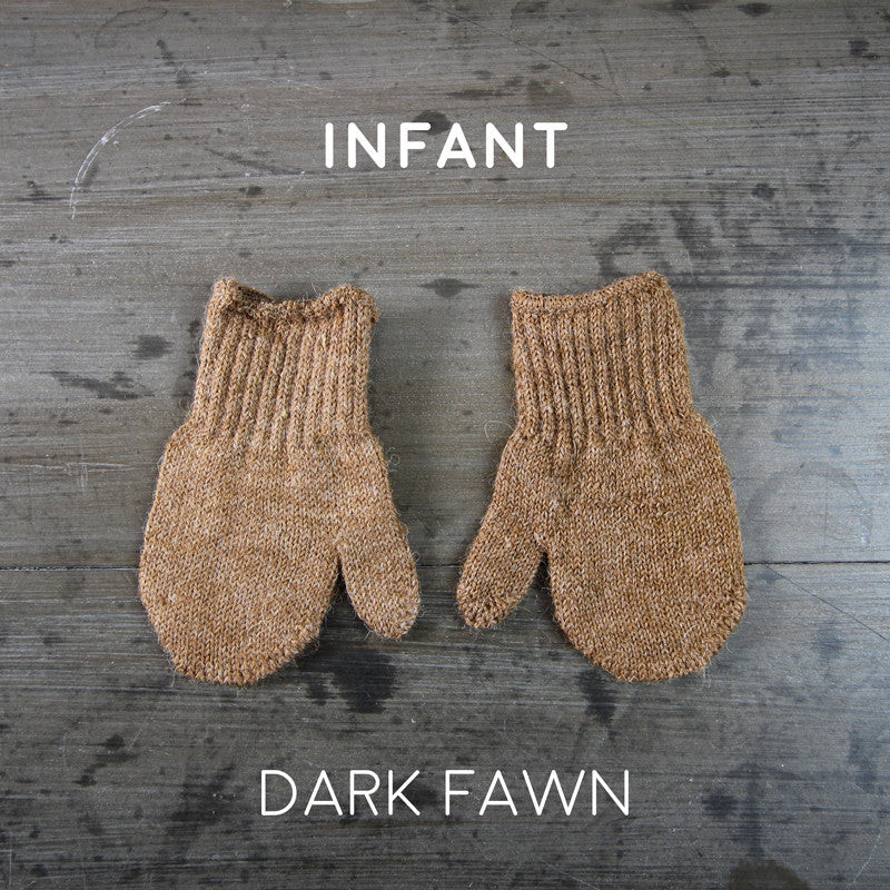 Infant/Children Alpaca Mittens dark fawn
