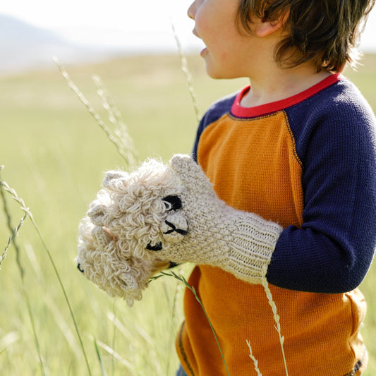 Kids Animal Mittens alpaca