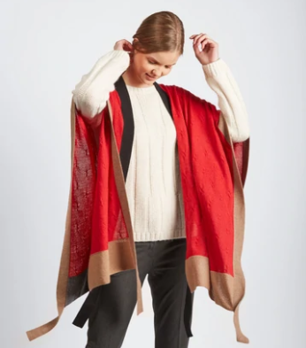 Colourblock Open Front Cape