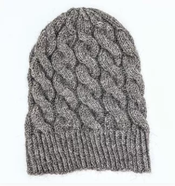 Handmade alpaca cable hat