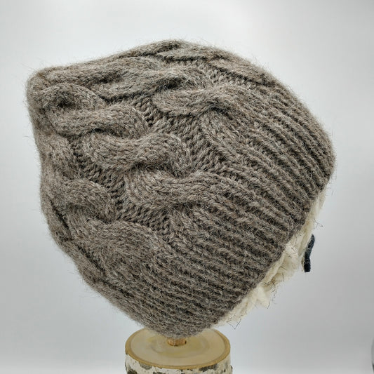 Handmade alpaca cable hat