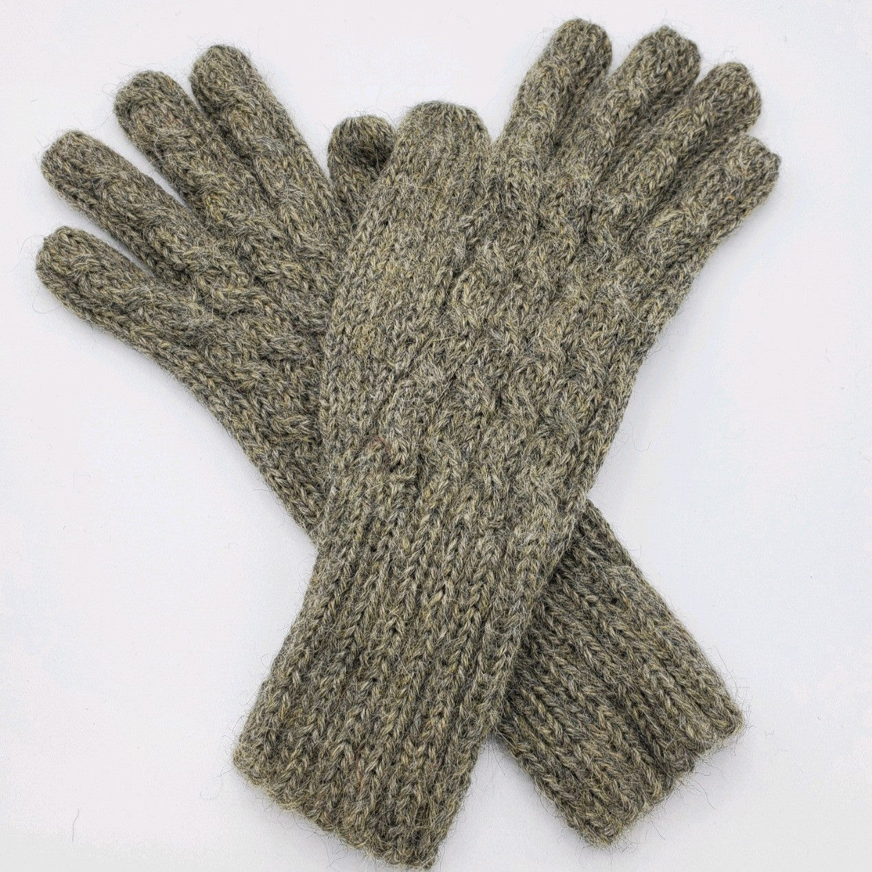 Trenza Cable Alpaca Gloves brown