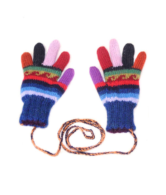Fiesta Kids Hand Knit Alpaca Reversible Gloves