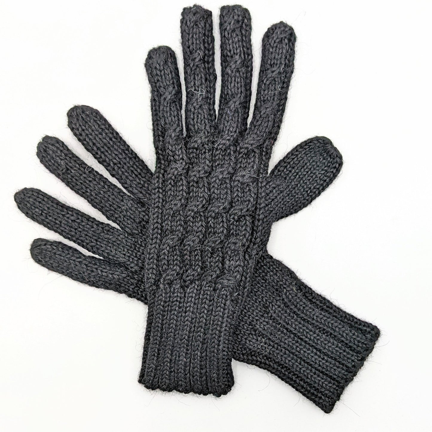 Trenza Cable Alpaca Gloves gray