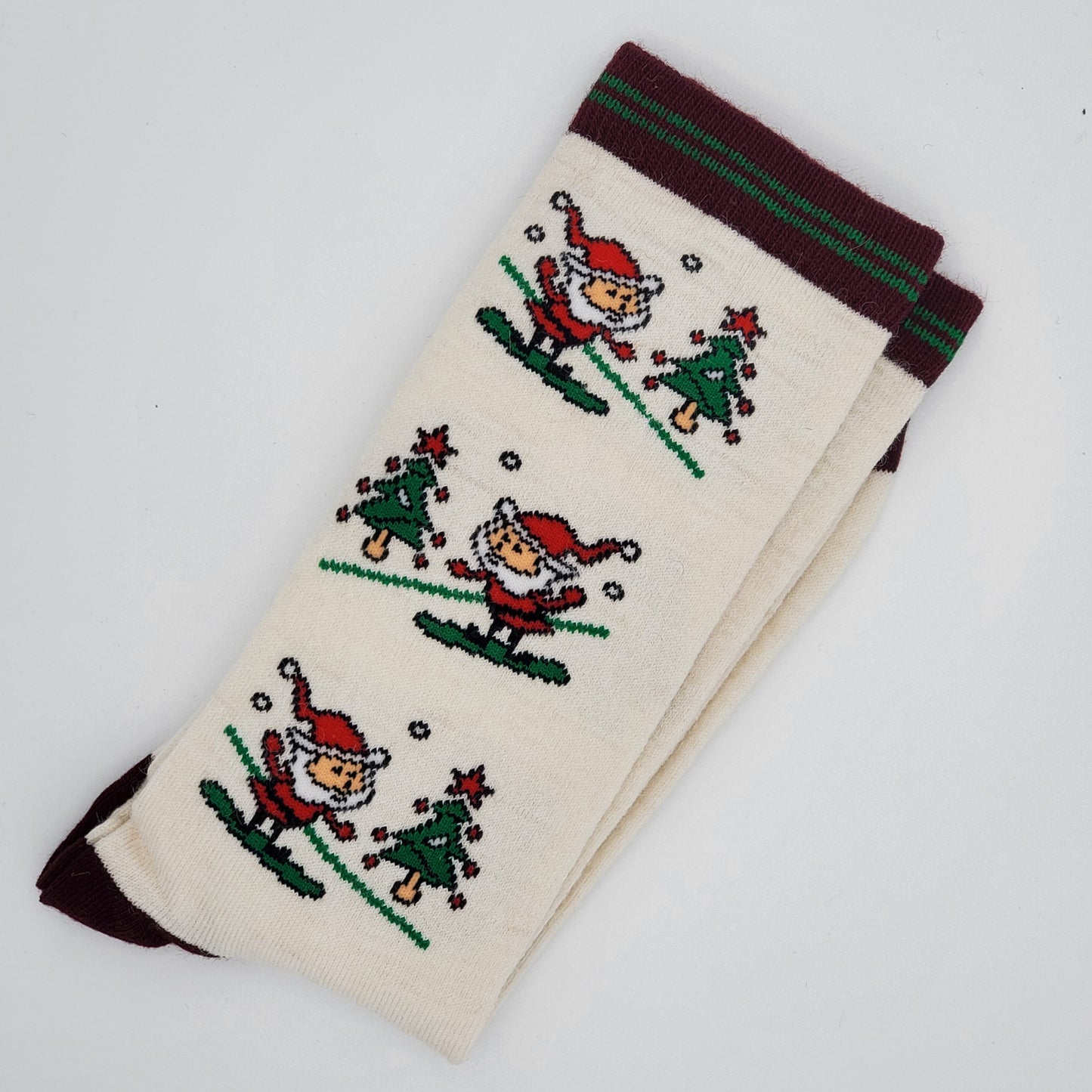 Christmas Print Alpaca Crew Socks