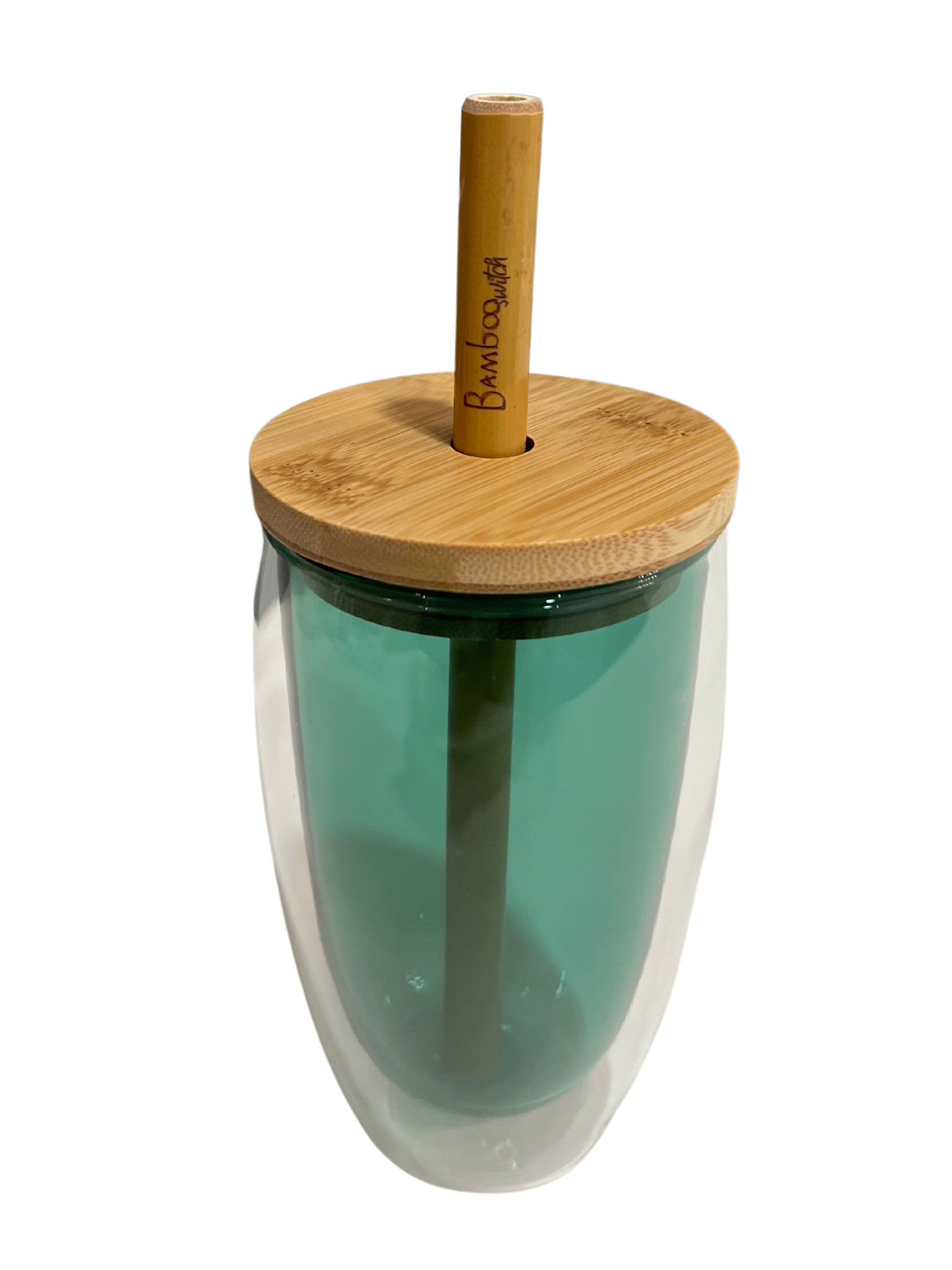 Reusable Glass Tumbler Cup + Bamboo Straw