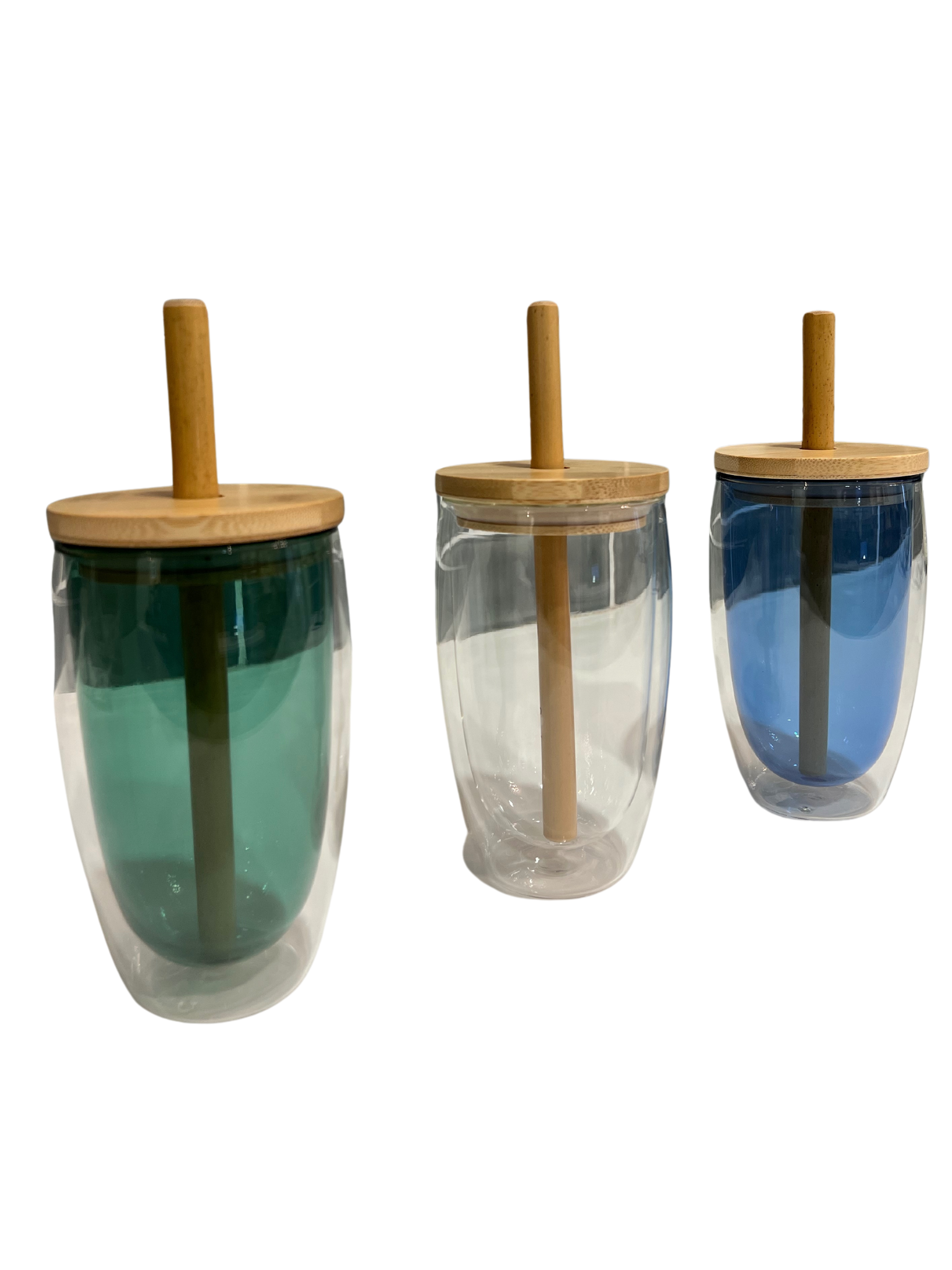 Reusable Glass Tumbler Cup + Bamboo Straw