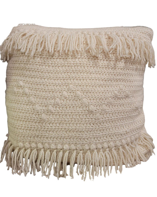Handmade Ivory Alpaca Pillow