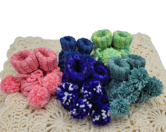 Handmade baby booties