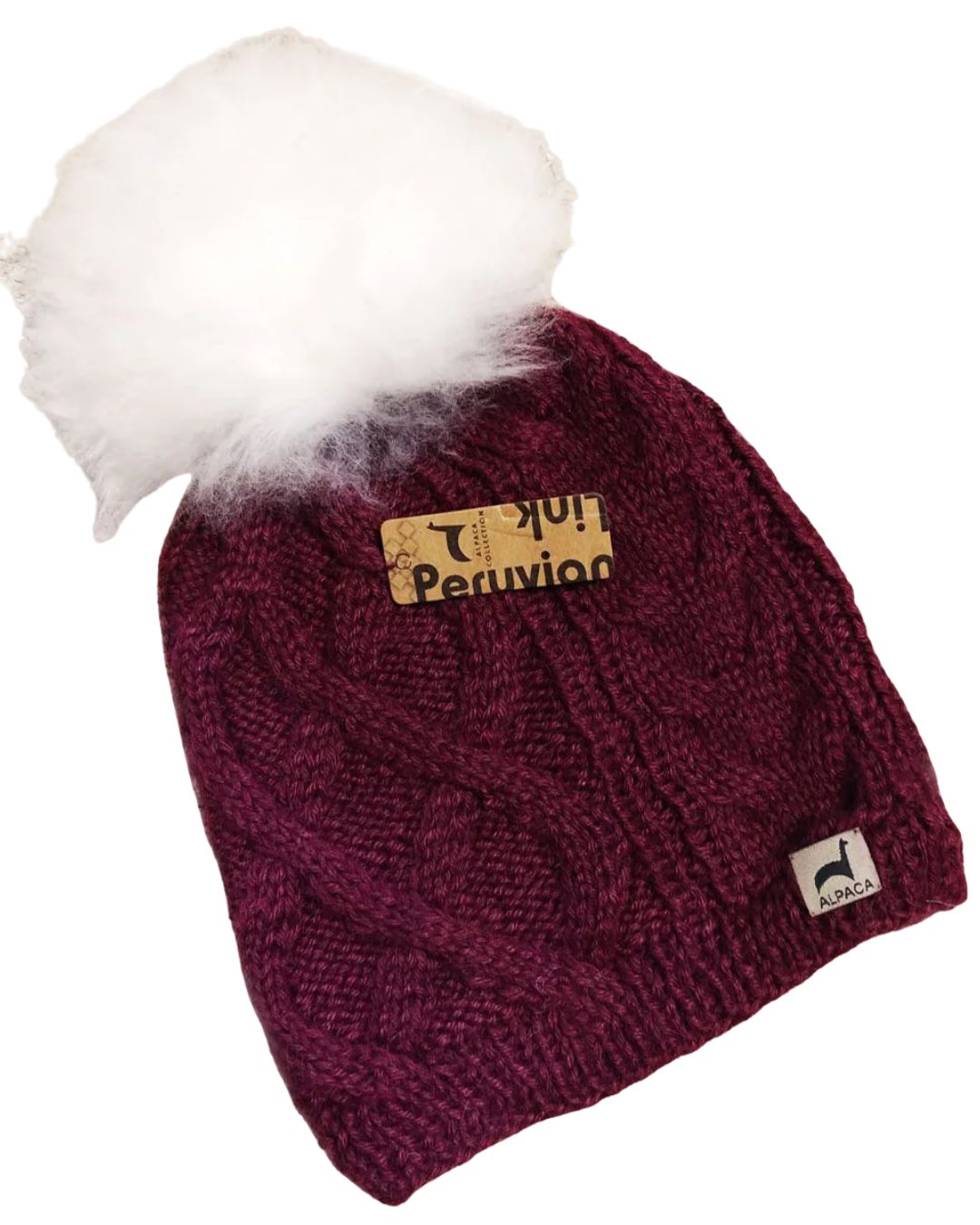 Pom-Pom Cable Alpaca Hat Blend