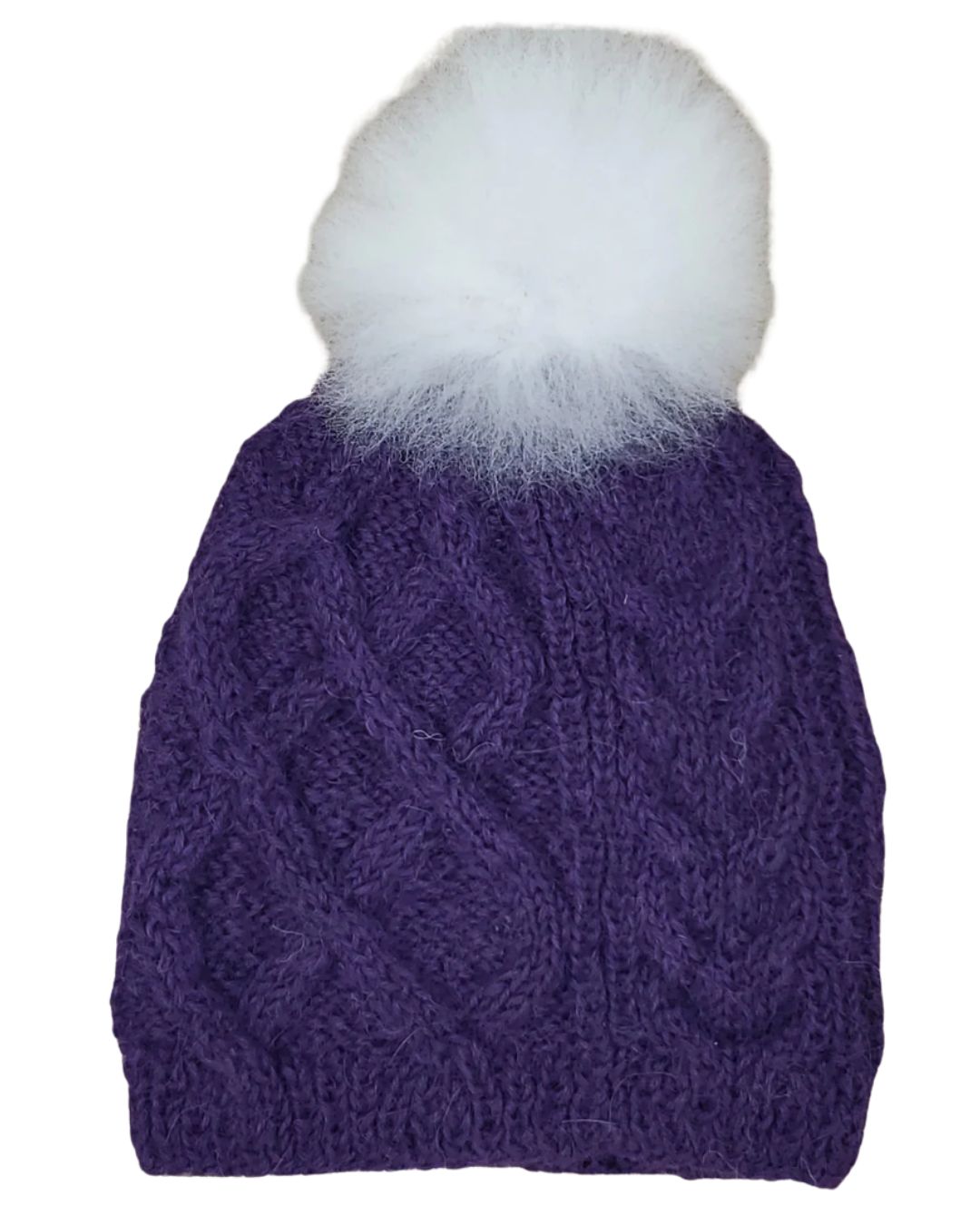 Pom-Pom Cable Alpaca Hat Blend