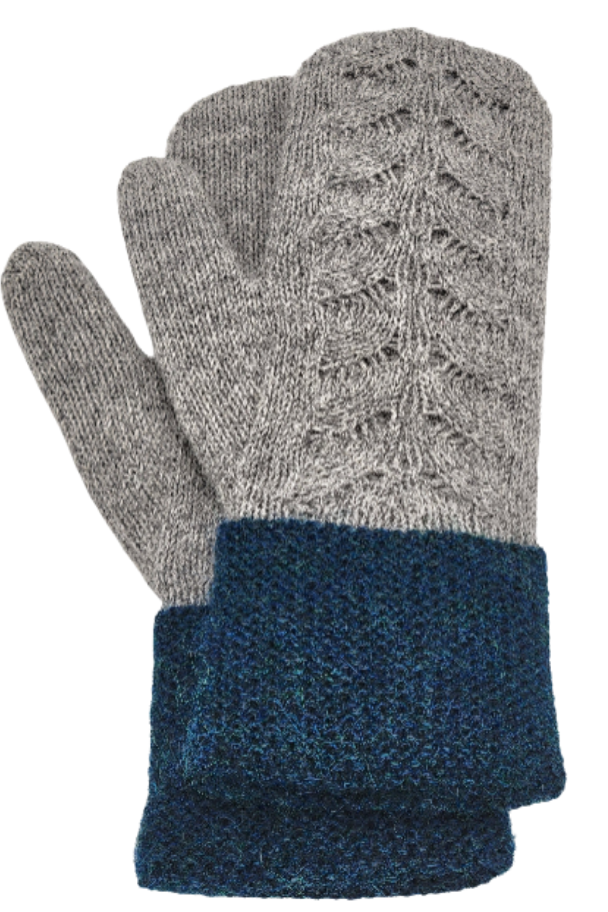 Grey Cable Mitten
