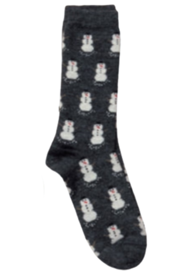 Alpaca Bamboo Snowman Socks