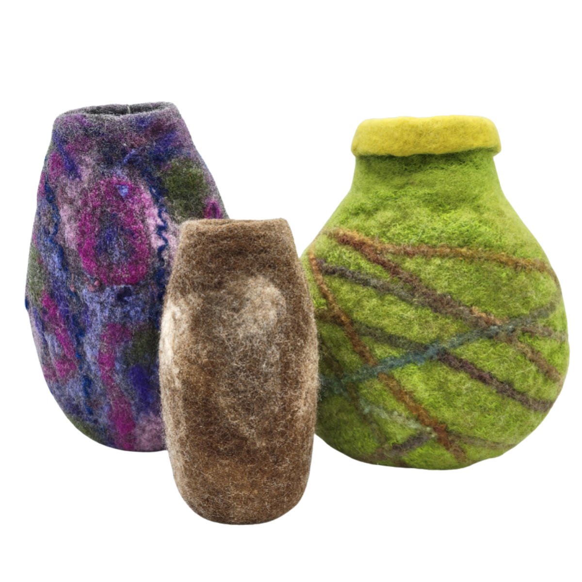 Handmade Felted Vases