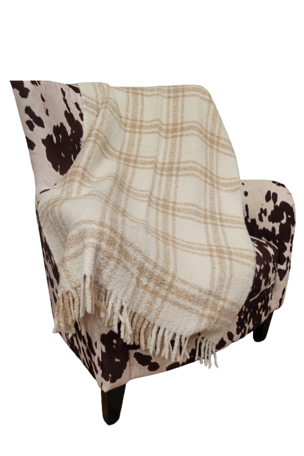 Plaid Boucle Throw