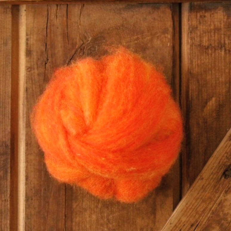 Roving - 4oz. Wool orange