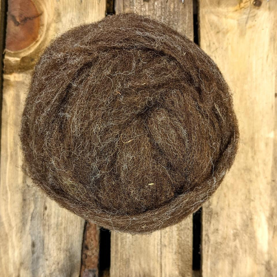 Roving - 4oz. Wool brown