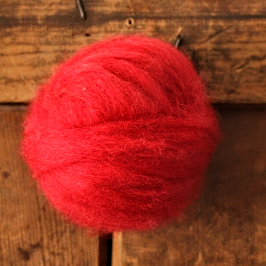Roving - 4oz. Wool red