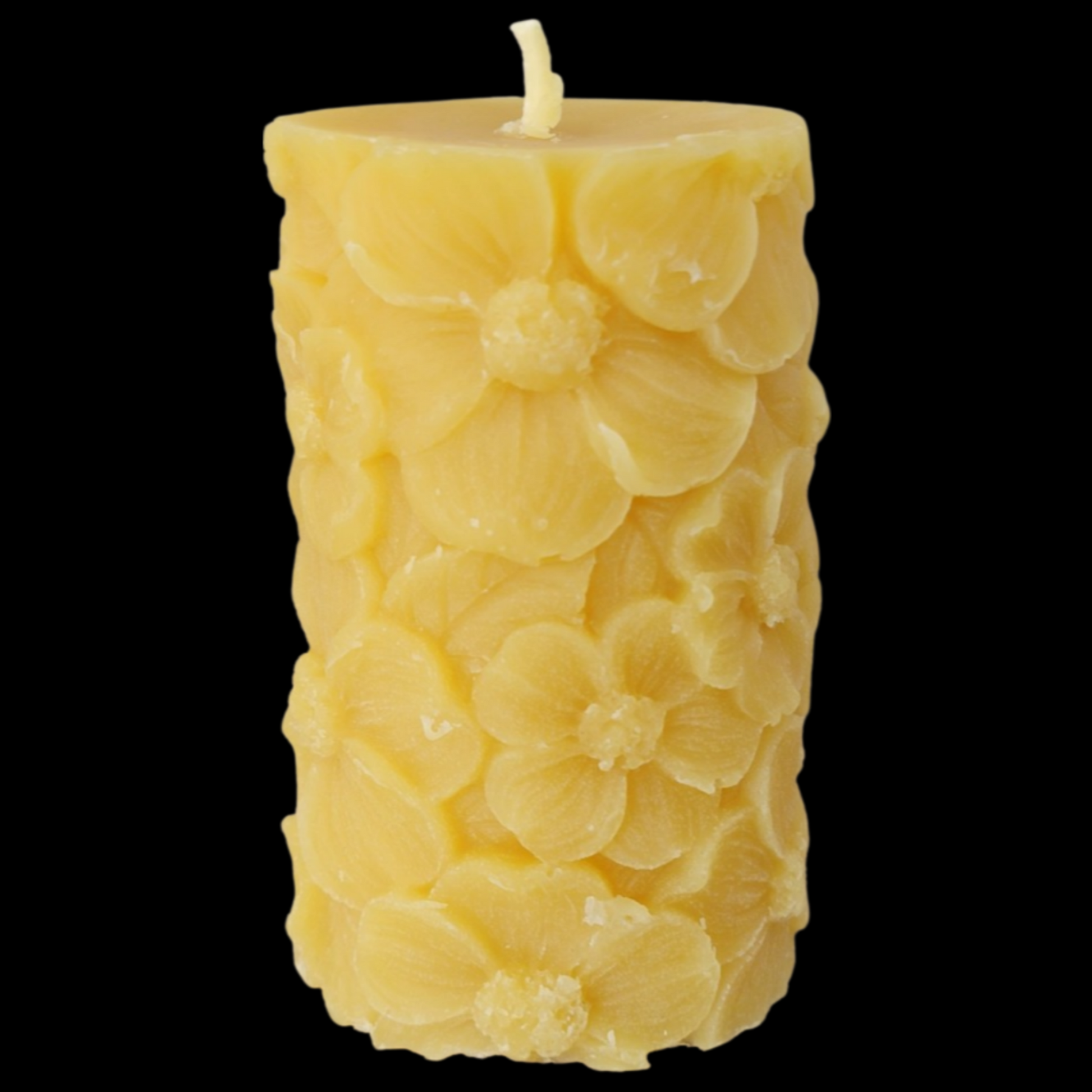 flower pillar bees wax candle
