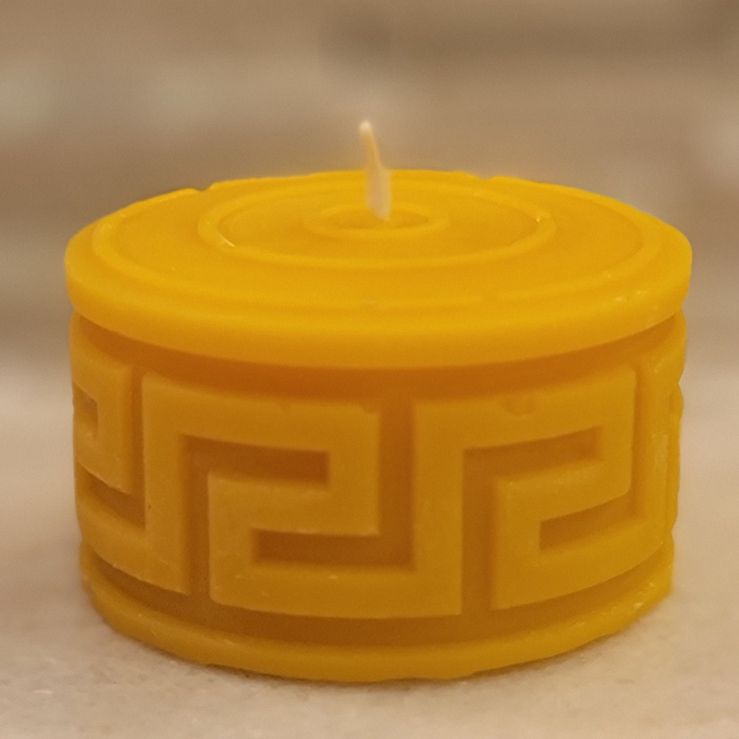 patterned bees wax candle
