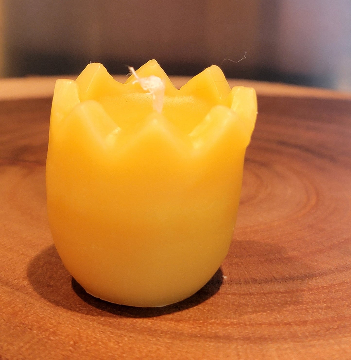 Flower shaped bees wax candle