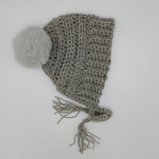 Handmade children's alpine bonnet Grey