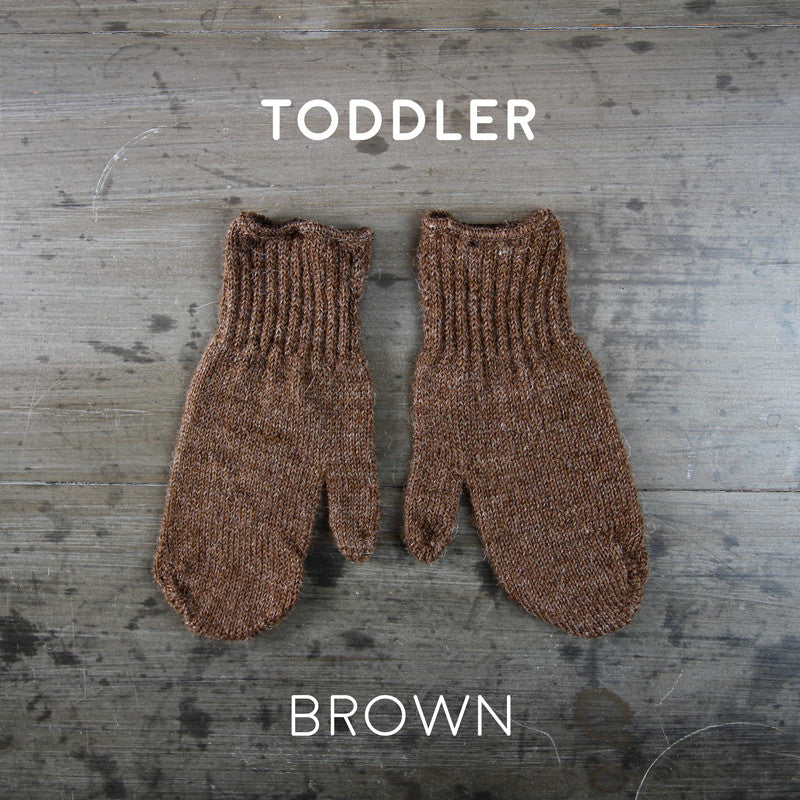 Infant/Children Alpaca Mittens brown