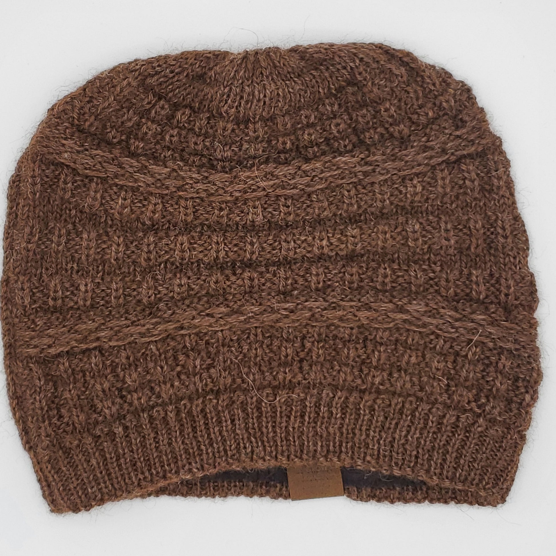 Textured Alpaca Slouch Beanie Light Brown