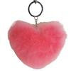 Alpaca Love Heart Shaped Fur Keychain Pink