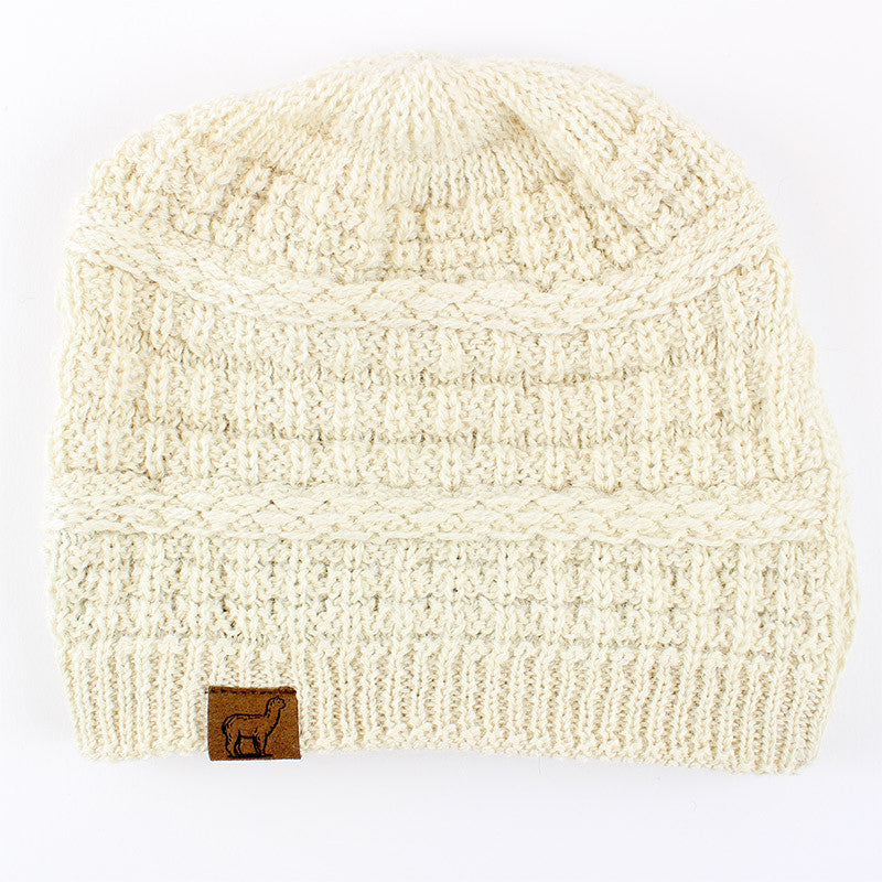 Textured Alpaca Slouch Beanie Cream